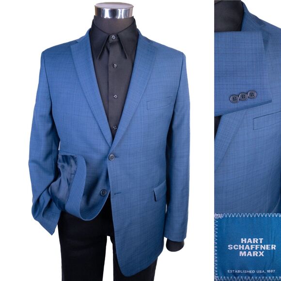 Hart Schaffner Marx Boys Jacket Blazer 2-Button Boys 20 Husky Dual Vented Wool - Picture 1 of 14